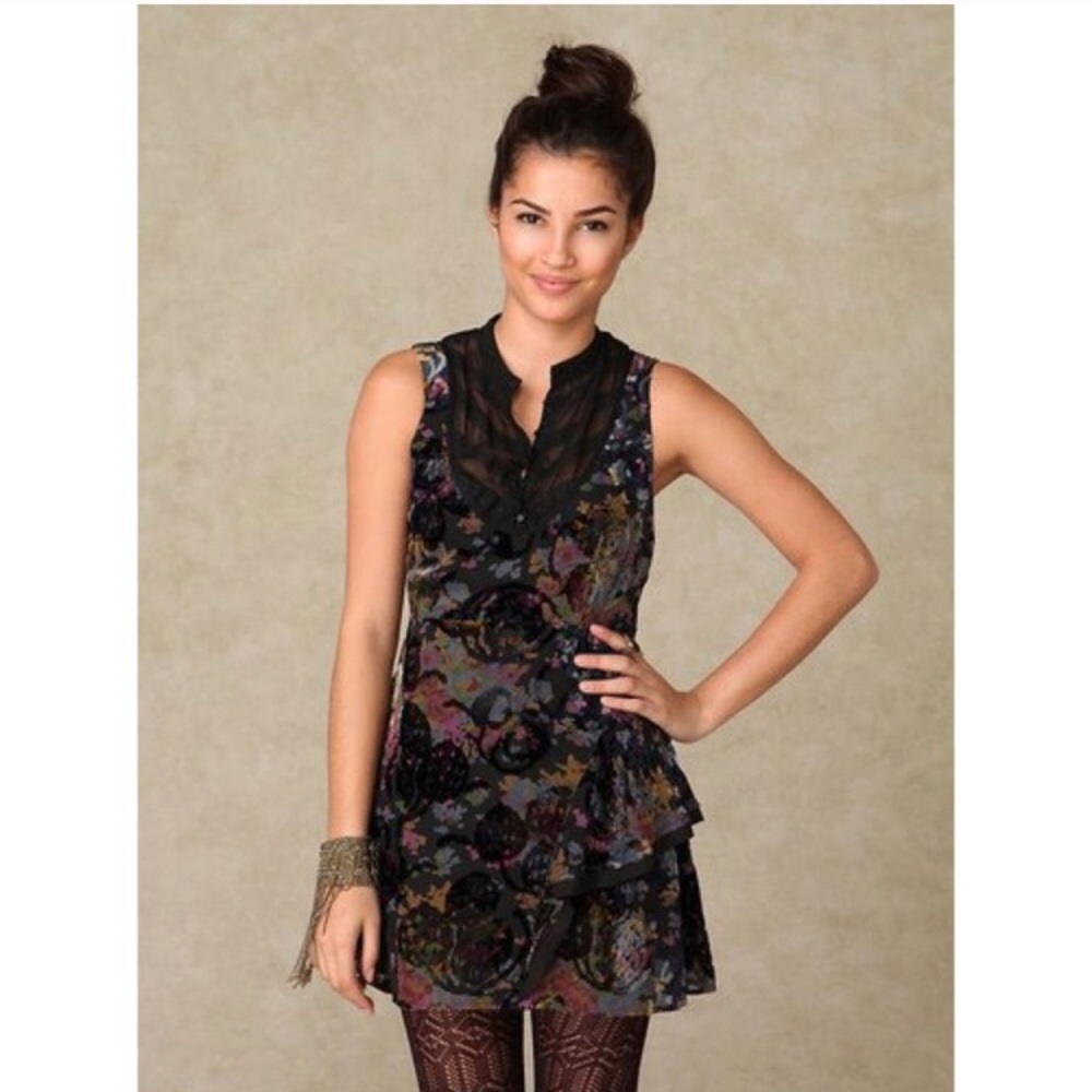 Free People Burnout Velvet Falling Leaves Dress